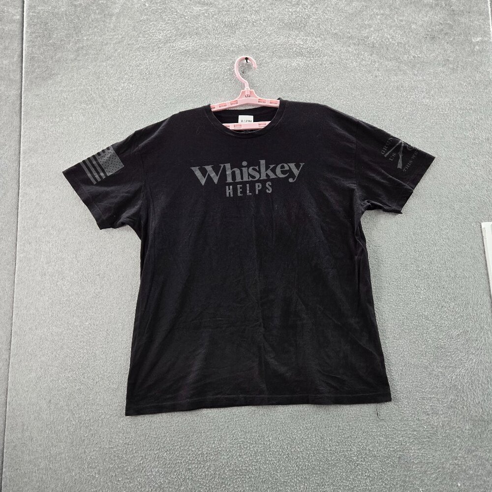 Grunt Style‎ Men Shirt XL Black Graphic Whiskey Text Logo Short Sleeve